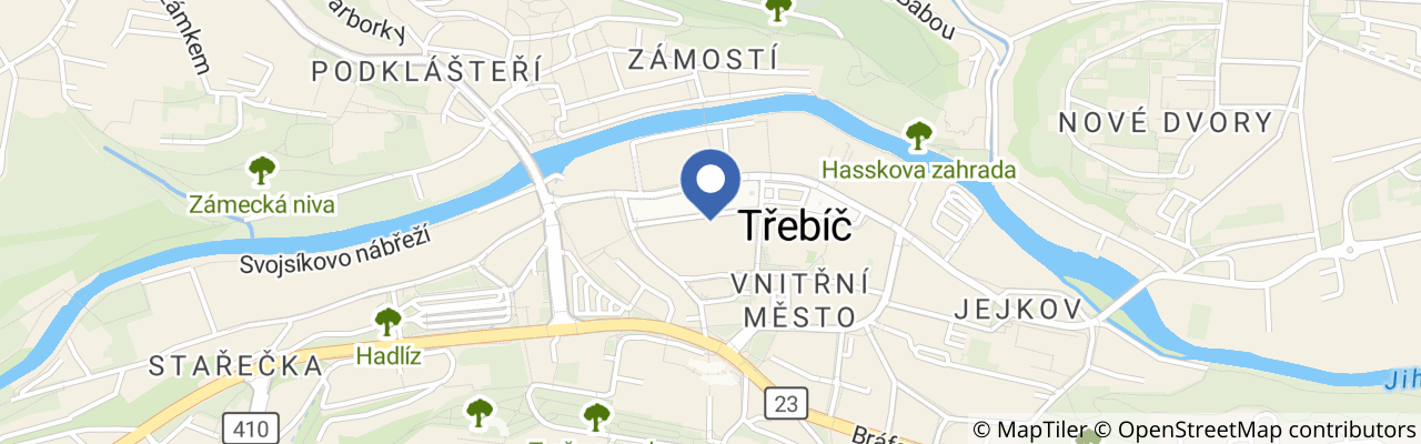 Mapa - Po stopách opatů a rabínů Třebíč