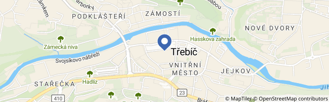 Mapa - Po stopách opatů a rabínů Třebíč