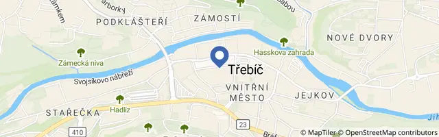 Mapa - Po stopách opatů a rabínů Třebíč