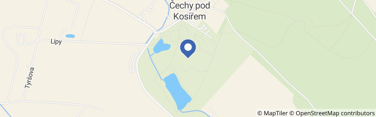 Mapa - Zámecký park Čechy pod Kosířem
