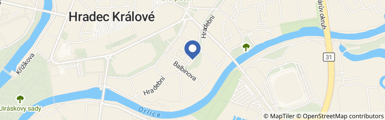 Mapa - Labyrint Divadla Drak a Mezinárodní institut figurálního divadla