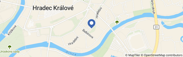 Mapa - Labyrint Divadla Drak a Mezinárodní institut figurálního divadla