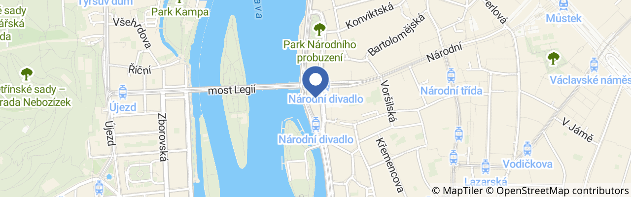 Mapa - Prohlídka Národního divadla