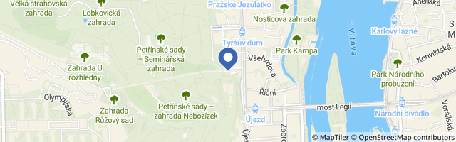 Mapa - Lanovka na Petřín