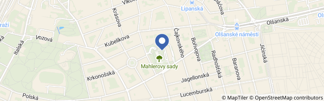 Mapa - Televizní věž Žižkov