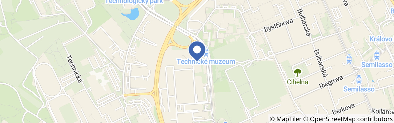 Mapa - Technické muzeum v Brně