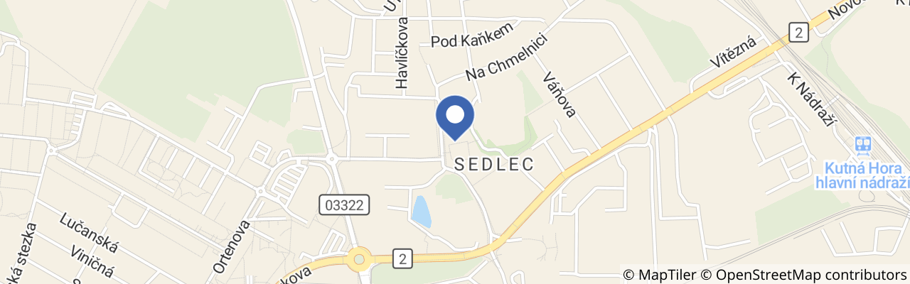 Mapa - Kostnice Kutná Hora Sedlec