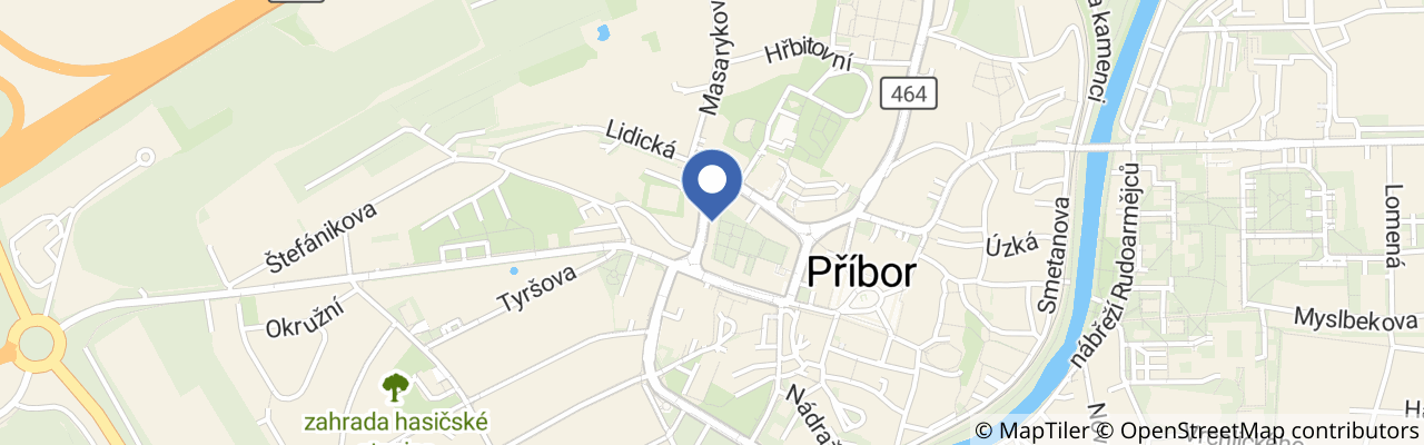 Mapa - Piaristický klášter v Příboře