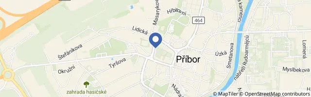 Mapa - Piaristický klášter v Příboře