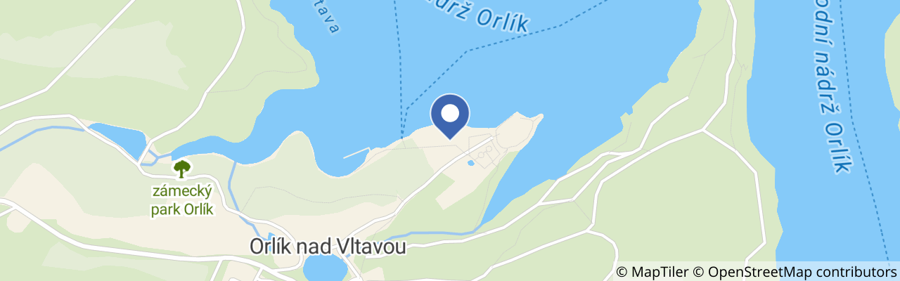 Mapa - Plavba lodí po vltavských přehradách Orlík a Slapy