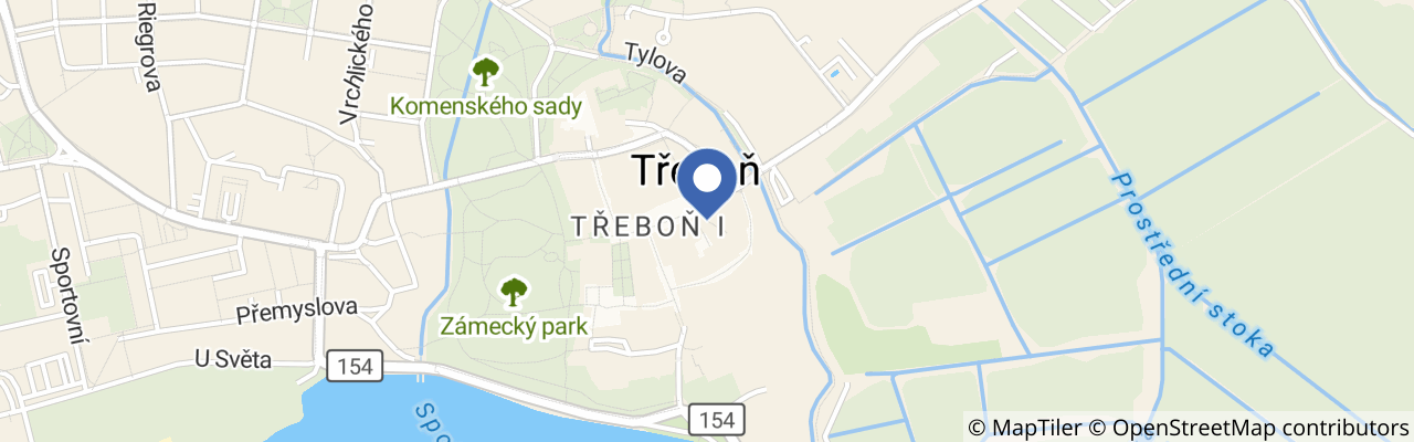 Mapa - Divadlo Josefa Kajetána Tyla v Třeboni