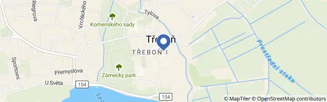 Mapa - Divadlo Josefa Kajetána Tyla v Třeboni