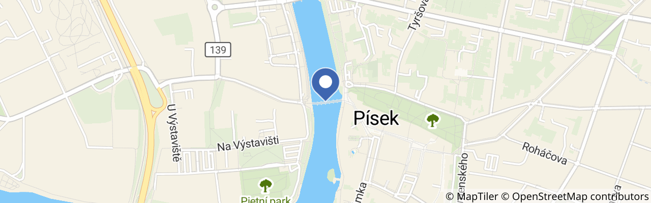 Mapa - Kamenný most v Písku