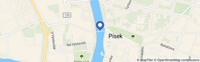 Mapa - Kamenný most v Písku