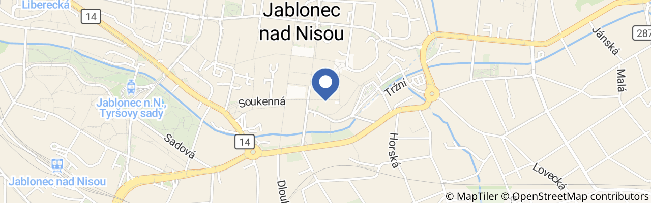 Mapa - Muzeum skla a bižuterie v Jablonci nad Nisou