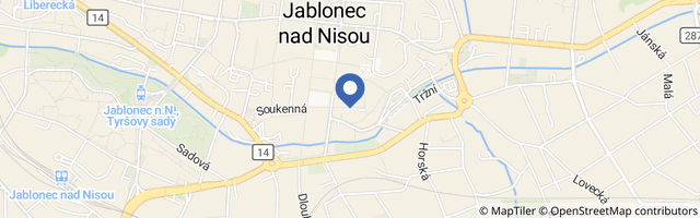 Mapa - Muzeum skla a bižuterie v Jablonci nad Nisou