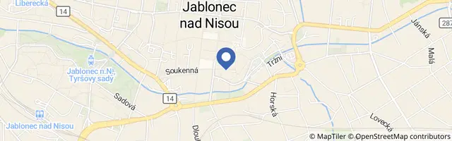 Mapa - Muzeum skla a bižuterie v Jablonci nad Nisou