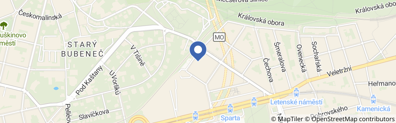 Mapa - SPORTJOY příměstský tábor Praha 7 - Sportovní hala Královka