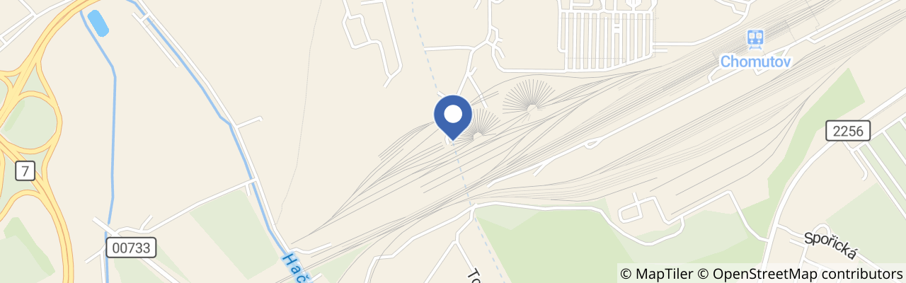 Mapa - Železniční depozitář Národního technického muzea Chomutov