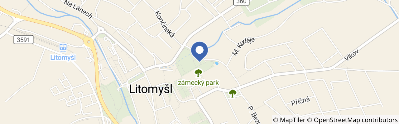 Mapa - Zámecké zahrady v Litomyšli