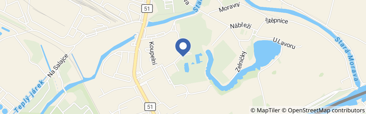 Mapa - Letní koupaliště Hodonín