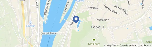 Mapa - Plavecký stadion Podolí