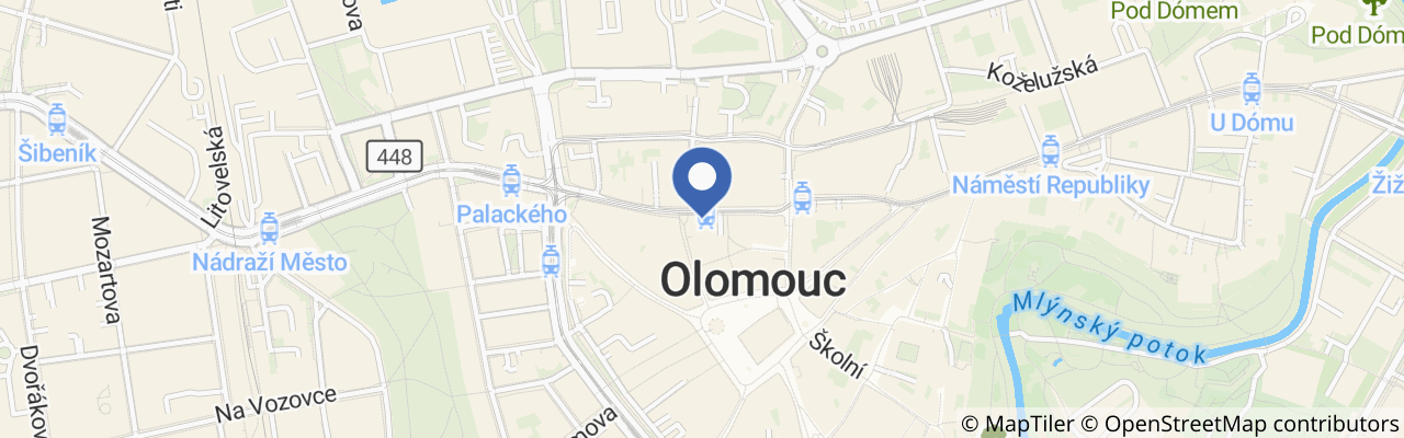 Mapa - Človíčkov - Olomouc