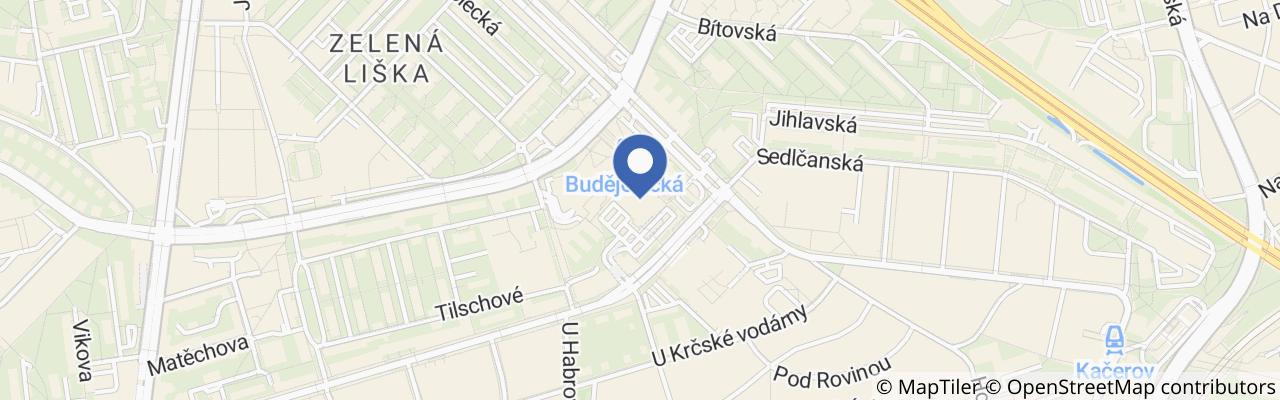 Mapa - Človíčkov - Praha Budějovická