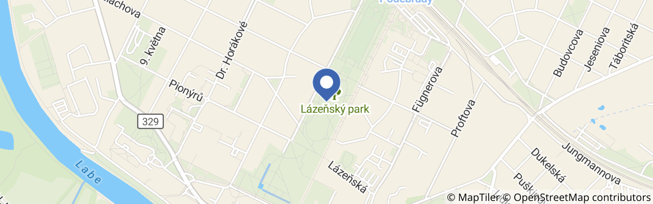 Mapa - Lázeňský park v Poděbradech