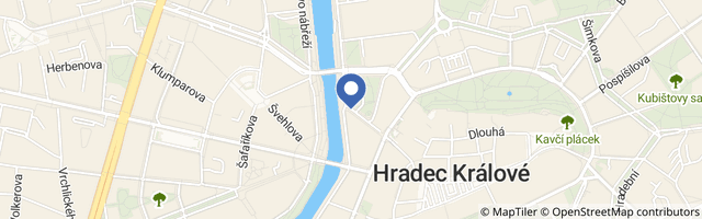 Mapa - Hradec Králové se lvem Gustíkem