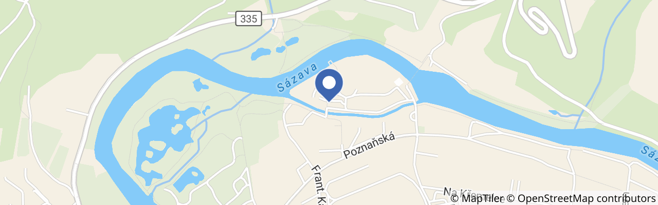 Mapa - Sázavský ostrov