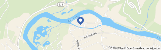 Mapa - Sázavský ostrov