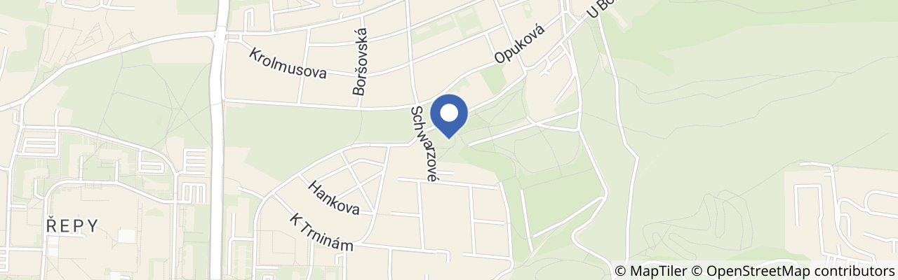 Mapa - Rozhledna s tobogánem a dětské hřiště v lesoparku Řepy