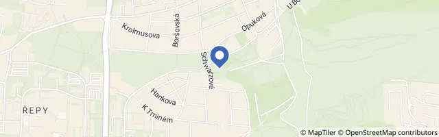 Mapa - Rozhledna s tobogánem a dětské hřiště v lesoparku Řepy