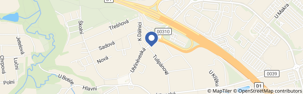 Mapa - Hotel Tulipan Pruhonice