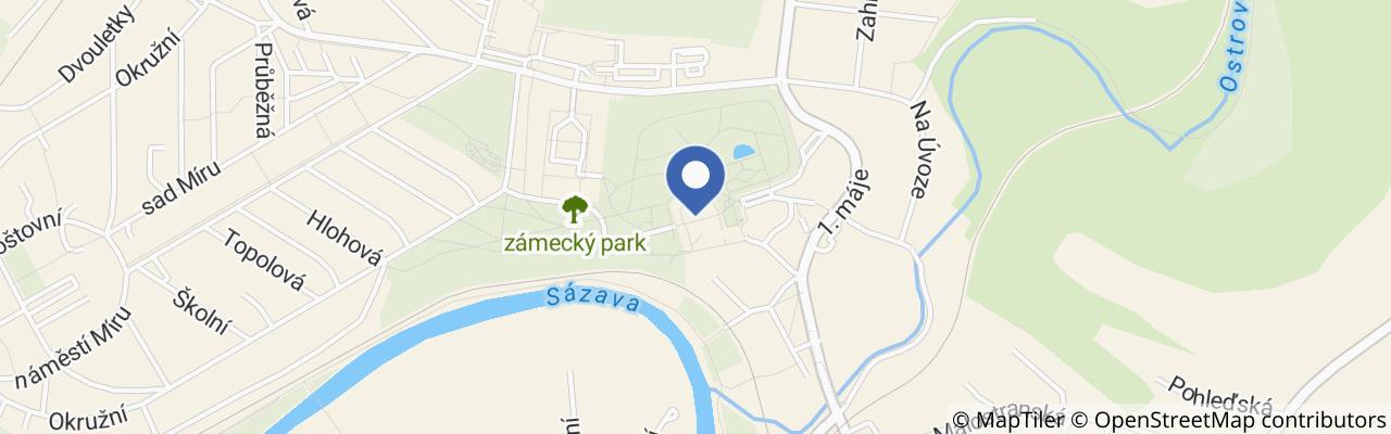 Mapa - Zámek Zruč nad Sázavou