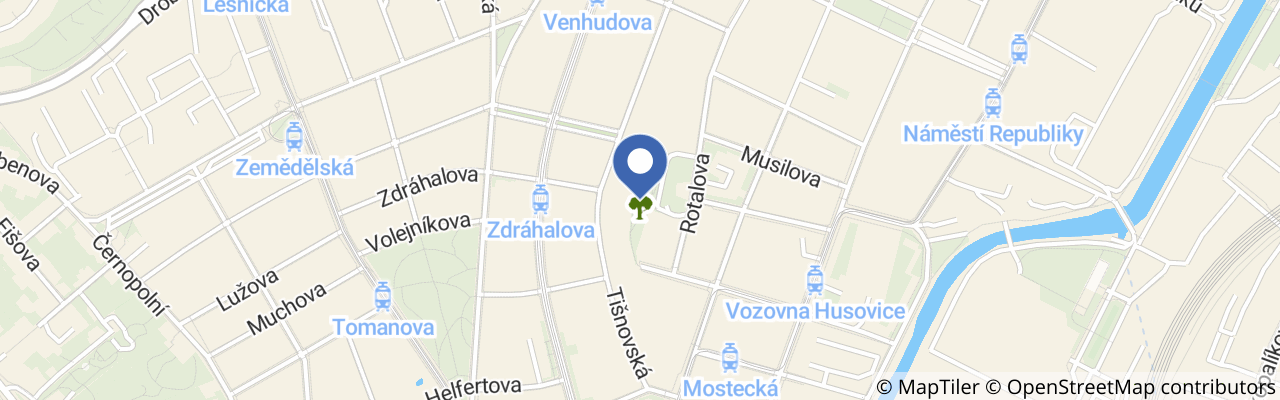 Mapa - Park Tišnovka - hřiště, workout