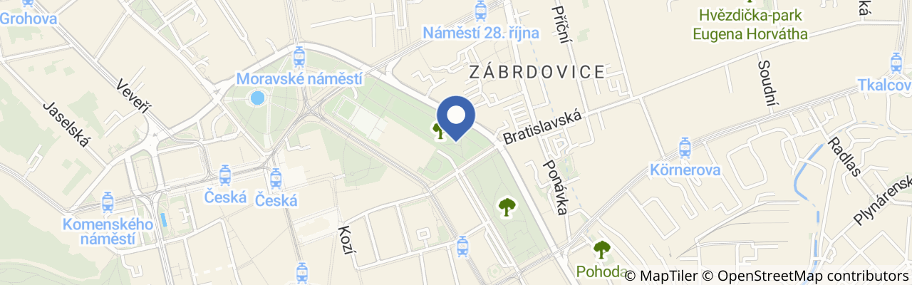 Mapa - Park vedle Janáčkova divadla