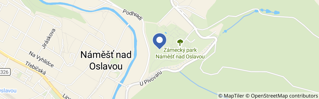 Mapa - Zámecký koncert v Náměšti nad Oslavou – Český hornový sbor