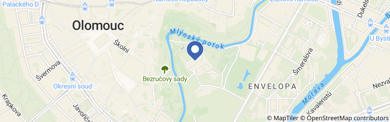 Mapa - Noc vědců v Olomouci 2026