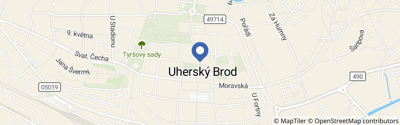 Mapa - Růžencová pouť v Uherském Brodě 2026