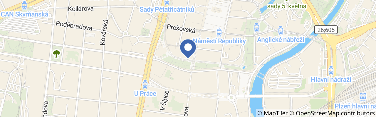 Mapa - Noc literatury v Plzni 2026