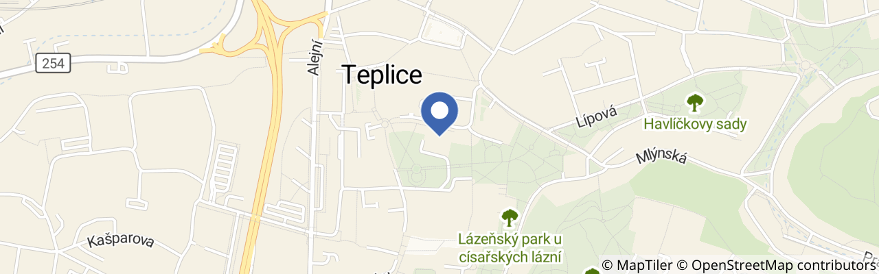 Mapa - Jarmark chutí Teplice 2026