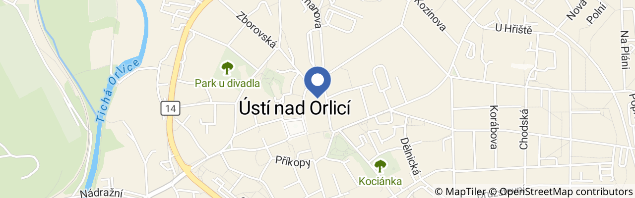 Mapa - Kocianovo Ústí a Kocianova houslová soutěž v Ústí nad Orlicí 2027