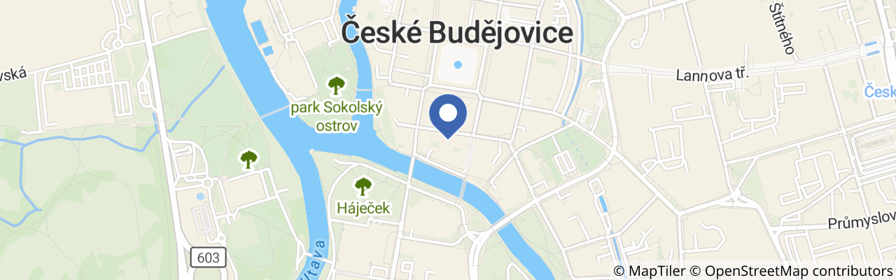 Mapa - Květinový workshop v Českých Budějovicích