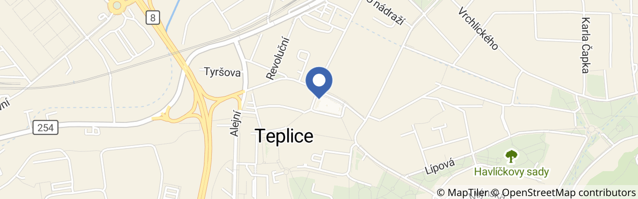 Mapa - Večerní prohlídka Teplic
