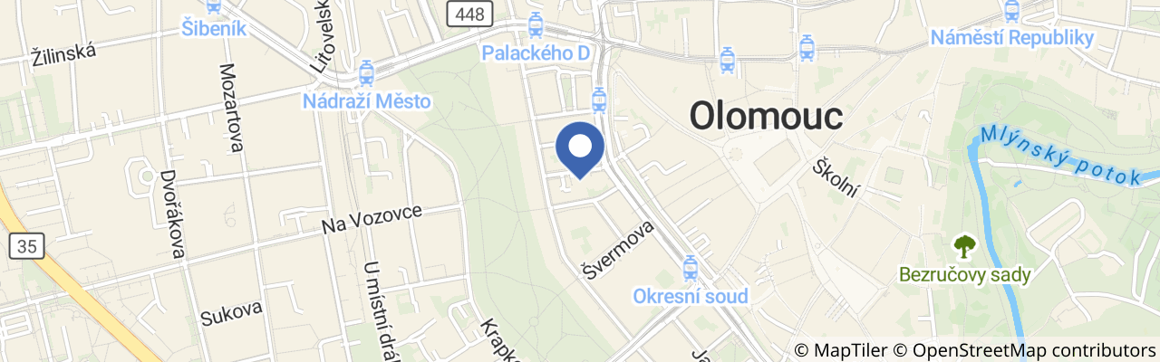 Mapa - Komentované prohlídky Červeného kostela v Olomouci