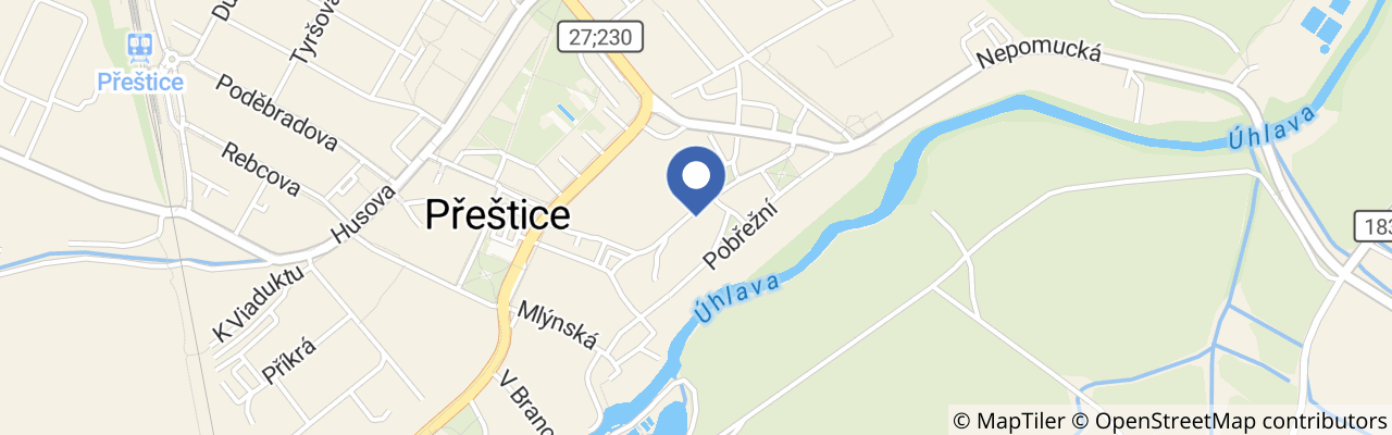 Mapa - Přeštice kupecké aneb Cojste si kde mohli koupit