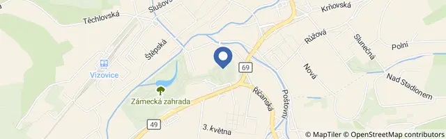 Mapa - Noční prohlídky zámku Vizovice
