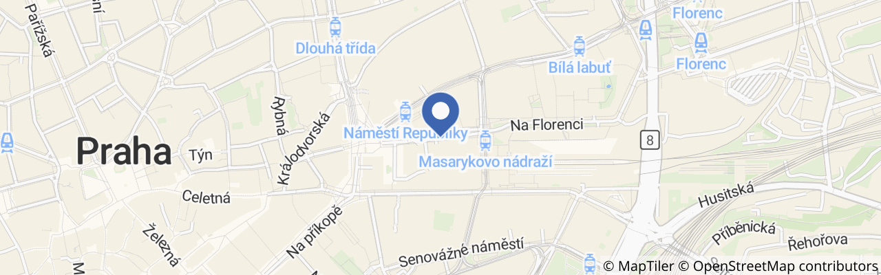 Mapa - Vánoční trhy na náměstí Republiky v Praze 2026